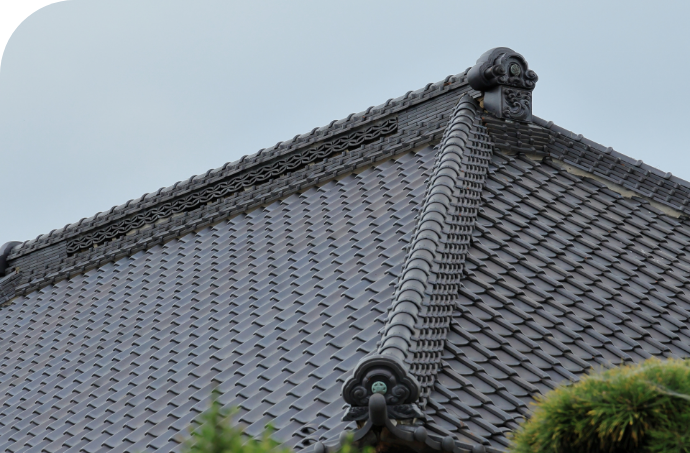 塀瓦屋根工事、棟２段、