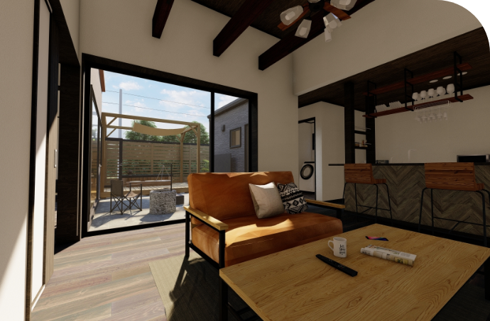 薄暗い居間を広く明るいリビングへ